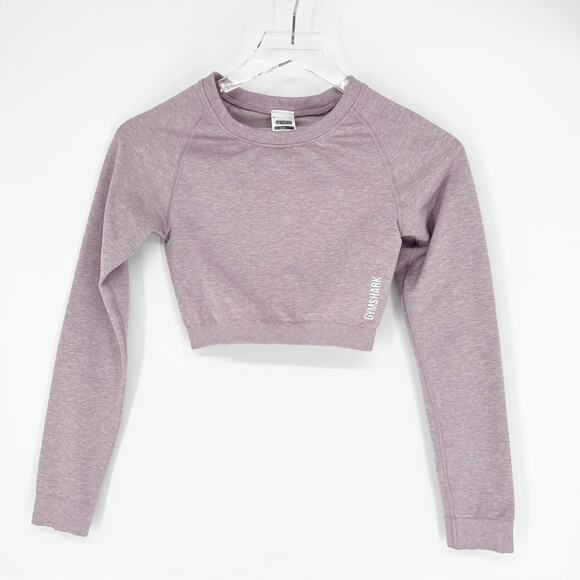 Gymshark Adapt Seamless Ruched Long Sleeve Crop Top S Purple - Picture 1 of 7